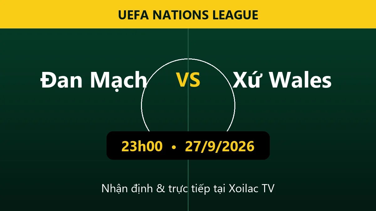 Nhận định Đan Mạch vs Xứ Wales 23h00 ngày 27/9/2026