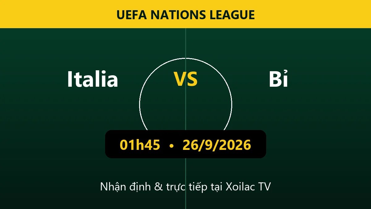 Nhận định Italia vs Bỉ 01h45 ngày 26/9/2026