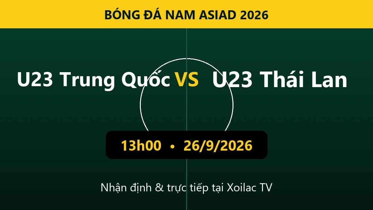 Nhận định U23 Trung Quốc vs U23 Thái Lan 13h00 ngày 26/9/2026